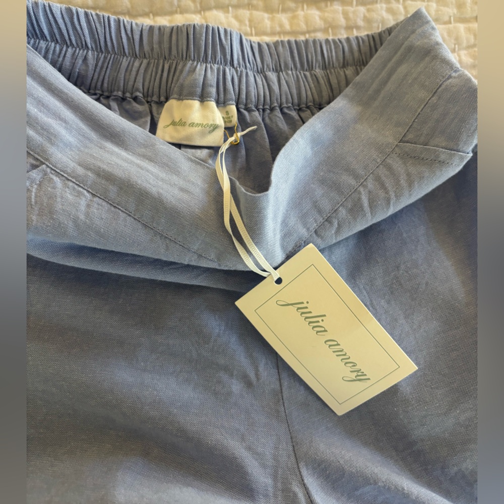 Julia Amory Blue Oxford Cabana Shorts Small New With Tags! - Picture 7 of 13